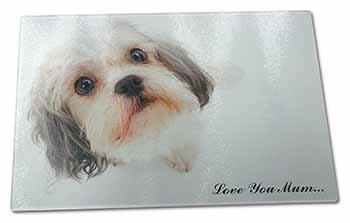 Large Glass Cutting Chopping Board Cute Shih-Tzu Dog 