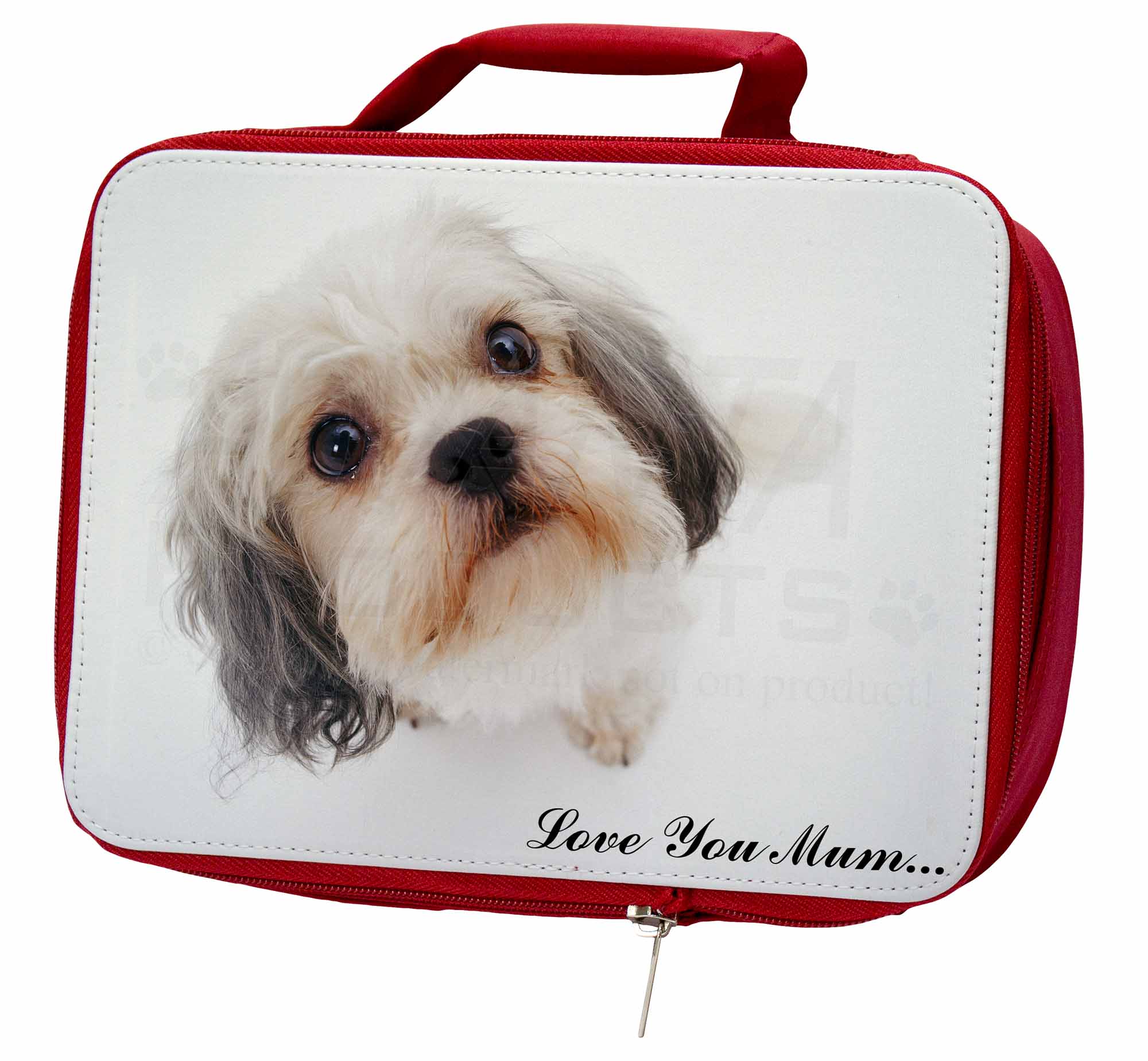 Cute Shih-Tzu Dog 'Love You Mum' Insulated Red School Lunch Box/Pi, AD-SZ5lymLBR Cute Shih-Tzu Mum' Dog 'Love You Mum' Shih-Tzu Insulated Red School Lunch Box/Pi, AD-SZ5lymLBR cd8219