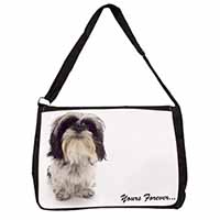 Shih Tzu Dog-Love Large Black Laptop Shoulder Bag School/College