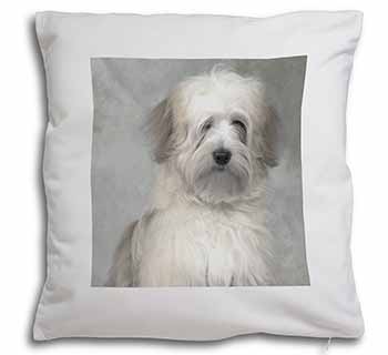 White Tibetan Terrier Dog Soft White Velvet Feel Scatter Cushion