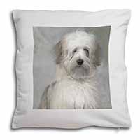 White Tibetan Terrier Dog Soft White Velvet Feel Scatter Cushion