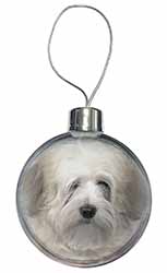 White Tibetan Terrier Dog Christmas Bauble