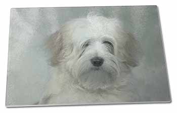 Large Glass Cutting Chopping Board White Tibetan Terrier Dog