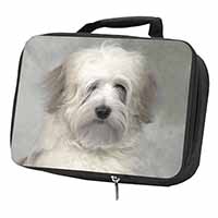 White Tibetan Terrier Dog Black Insulated School Lunch Box/Picnic Bag