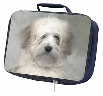 White Tibetan Terrier Dog Navy Insulated School Lunch Box/Picnic Bag