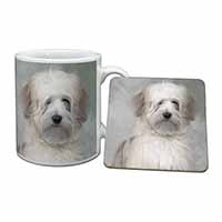 White Tibetan Terrier Dog Mug and Coaster Set