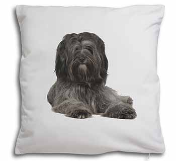 Tibetan Terrier Dog Soft White Velvet Feel Scatter Cushion