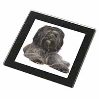 Tibetan Terrier Dog Black Rim High Quality Glass Coaster