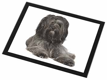 Tibetan Terrier Dog Black Rim High Quality Glass Placemat