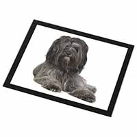 Tibetan Terrier Dog Black Rim High Quality Glass Placemat