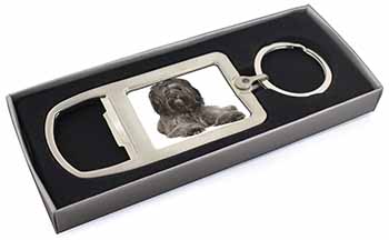Tibetan Terrier Dog Chrome Metal Bottle Opener Keyring in Box