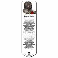 Tibetan Terrier with Red Rose Bookmark, Book mark, Printed full colour