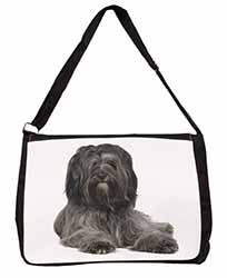 Tibetan Terrier Dog Large Black Laptop Shoulder Bag School/College