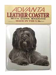 Tibetan Terrier Dog Single Leather Photo Coaster