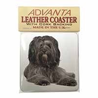 Tibetan Terrier Dog Single Leather Photo Coaster
