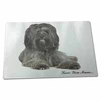 Large Glass Cutting Chopping Board Tibetan Terrier 