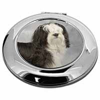 Tibetan Terrier Dog Make-Up Round Compact Mirror