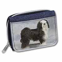 Tibetan Terrier Dog Unisex Denim Purse Wallet