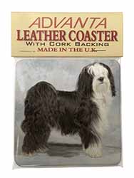 Tibetan Terrier Dog Single Leather Photo Coaster