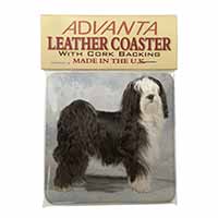 Tibetan Terrier Dog Single Leather Photo Coaster