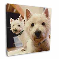 West Highland Terrier Dogs Square Canvas 12"x12" Wall Art Picture Print