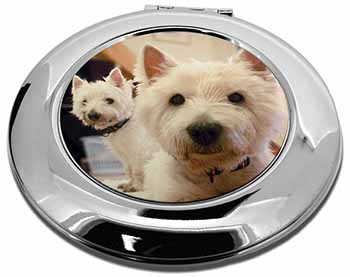 West Highland Terrier Dogs Make-Up Round Compact Mirror