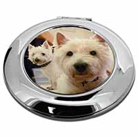 West Highland Terrier Dogs Make-Up Round Compact Mirror