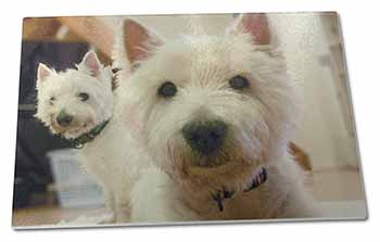 Large Glass Cutting Chopping Board West Highland Terrier Dogs
