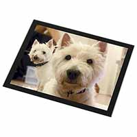 West Highland Terrier Dogs Black Rim High Quality Glass Placemat
