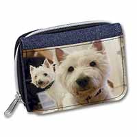 West Highland Terrier Dogs Unisex Denim Purse Wallet