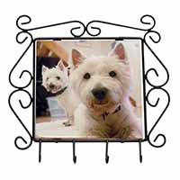 West Highland Terrier Dogs Wrought Iron Key Holder Hooks