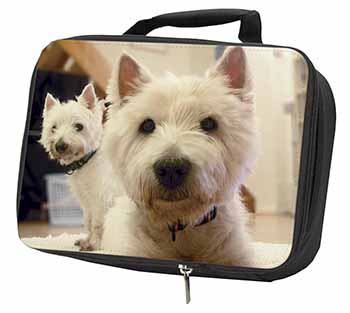 West Highland Terrier Dogs Black Insulated School Lunch Box/Picnic Bag