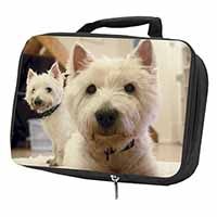 West Highland Terrier Dogs Black Insulated School Lunch Box/Picnic Bag