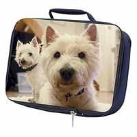 West Highland Terrier Dogs Navy Insulated School Lunch Box/Picnic Bag