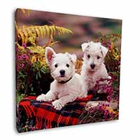 West Highland Terriers Square Canvas 12"x12" Wall Art Picture Print