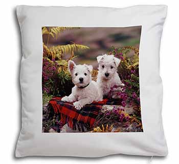 West Highland Terriers Soft White Velvet Feel Scatter Cushion