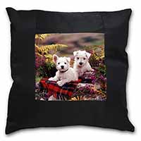 West Highland Terriers Black Satin Feel Scatter Cushion