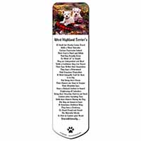 West Highland Terriers Bookmark, Book mark, Printed full colour