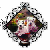 West Highland Terriers Wrought Iron Wall Art Candle Holder