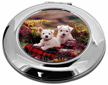 West Highland Terriers Make-Up Round Compact Mirror