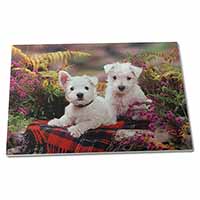 Large Glass Cutting Chopping Board West Highland Terriers