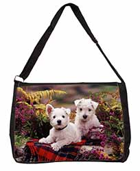 West Highland Terriers Large Black Laptop Shoulder Bag School/College