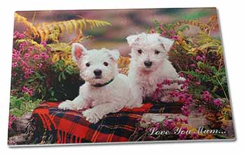 Large Glass Cutting Chopping Board West Highland Terriers 