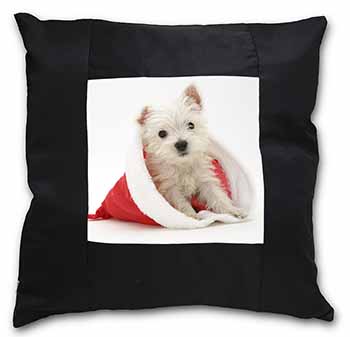 West Highland Terrier Dog Black Satin Feel Scatter Cushion