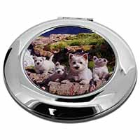 West Highland Terrier Dogs Make-Up Round Compact Mirror