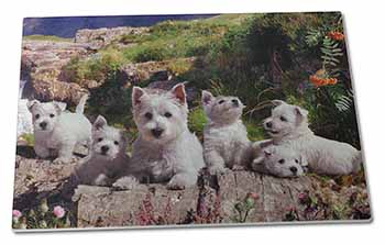 Large Glass Cutting Chopping Board West Highland Terrier Dogs