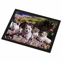 West Highland Terrier Dogs Black Rim High Quality Glass Placemat