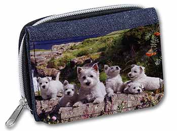 West Highland Terrier Dogs Unisex Denim Purse Wallet