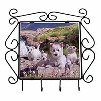 West Highland Terrier Dogs Wrought Iron Key Holder Hooks