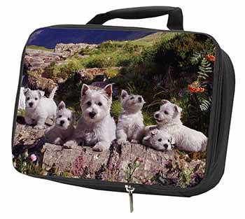 West Highland Terrier Dogs Black Insulated School Lunch Box/Picnic Bag
